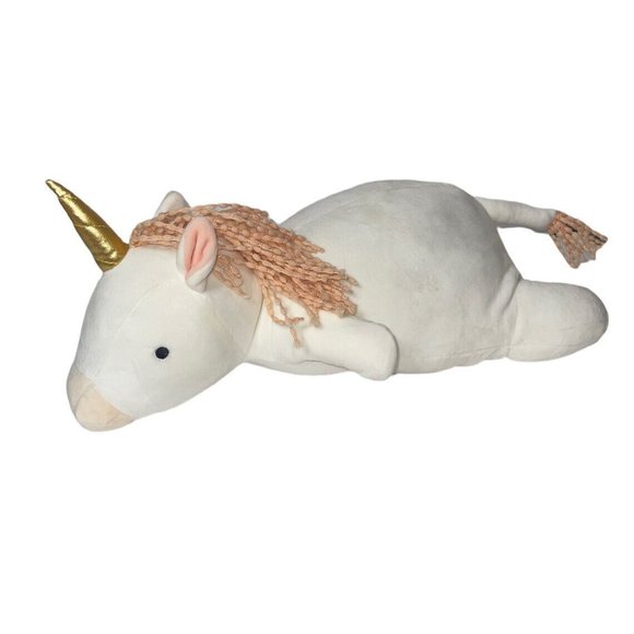Pillowfort Toys Pillowfort White Pink Hair Unicorn Weighted Plush